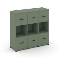 Concept Шкаф 3 узкие секции, 3 ниши CN.STU-335 B Кобо/Металл Черный 1252*420*1186