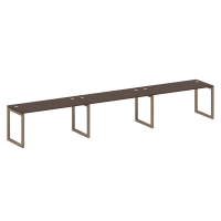 Metal System Quattro Рабочая станция на 3 места на О-образном м/к 50БО.СМ-3.4 Венге Цаво/Металл Мокко 4800*720*750