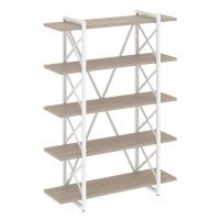 Loft Стеллаж на рег. опорах-5 полок VR.L-MST.O-5.8V Дуб Аттик/Металл Белый 1200*400*1650