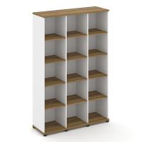 Concept Стеллаж 3 узкие секции, 5 ниш CN.STU-530 Сандал Янтарный/Белый Бриллиант/Металл Черный 1252*420*1922