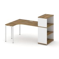Concept Стол рабочий с опорным шкафом-купе с надставкой выс. CN.SP-242 B Дуб Винченцо/Антрацит/Металл Черный 1600*720*1530
