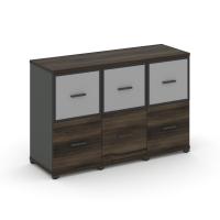 Concept Шкаф 3 узкие секции, 2 ниши CN.STU-232 RMB A Дуб Мали/Антрацит/Металл Антрацит/Сатин 1252*420*818
