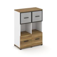 Concept Шкаф 2 узкие секции, 3 ниши CN.STU-325 RMB B Сандал Янтарный/Белый Бриллиант/Металл Черный/Сатин 836*420*1186