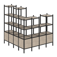 Loft Угловой внешний стеллаж наборный VR.L-55 Дуб Аттик/Металл Черный 1694*1694*1869