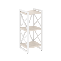 Loft Стеллаж на рег. опорах-3 полки VR.L-MST.O-3.4 Денвер Светлый/Металл Белый 400*400*910