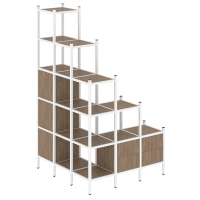Loft Угловой внешний стеллаж наборный VR.L-59 Дуб Аризона/Металл Белый 1278*1278*2280