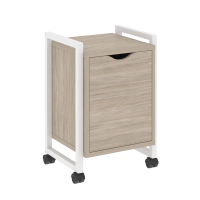 Loft Тумба на колесных опорах+фасад VR.L-T2.K Дуб Аттик/Металл Белый 500*460*767