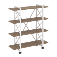 Loft Стеллаж на колесных опорах-4 полки VR.L-MST.K-4.8V Дуб Аризона/Металл Белый 1200*400*1334