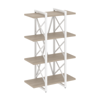 Loft Стеллаж на рег. опорах-4 полки VR.L-MST.O-4.4V Дуб Аттик/Металл Белый 800*400*1280