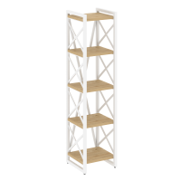 Loft Стеллаж на рег. опорах-5 полок VR.L-MST.O-5.4 Тиквуд Светлый/Металл Белый 400*400*1650