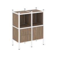 Loft Прямой стеллаж VR.L-02 Дуб Аризона/Металл Белый 862*446*1047