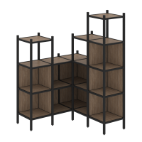 Loft Угловой внутренний стеллаж VR.L-39 Дуб Аризона/Металл Черный 1278*1278*1869
