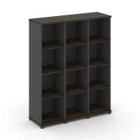 Concept Стеллаж 3 узкие секции, 4 ниши CN.STU-430 Дуб Мали/Антрацит/Металл Антрацит 1252*420*1554