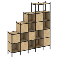 Loft Прямой стеллаж VR.L-25 Тиквуд Светлый/Металл Черный 2110*446*2280