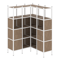 Loft Угловой внутренний стеллаж VR.L-33 Дуб Аризона/Металл Белый 1278*1278*1869