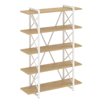 Loft Стеллаж на рег. опорах-5 полок VR.L-MST.O-5.8V Тиквуд Светлый/Металл Белый 1200*400*1650