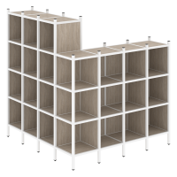 Loft Угловой внешний стеллаж наборный VR.L-60 Дуб Аттик/Металл Белый 1694*1694*1869