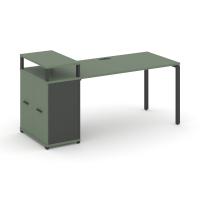 Concept Стеллаж 2 узкие секции, 2 ниши CN.STU-220 Дуб Винченцо/Антрацит/Металл Черный 836*420*818