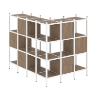 Loft Угловой внешний стеллаж наборный VR.L-52 Дуб Аризона/Металл Белый 1694*1278*1458