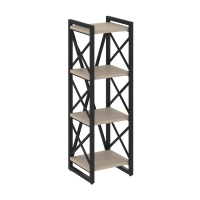 Loft Стеллаж на рег. опорах-4 полки VR.L-MST.O-4.4 Дуб Аттик/Металл Черный 400*400*1280