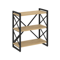 Loft Стеллаж на рег. опорах-3 полки VR.L-MST.O-3.8 Тиквуд Светлый/Металл Черный 800*400*910