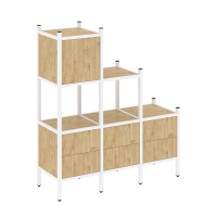 Loft Прямой стеллаж VR.L-12 Тиквуд Светлый/Металл Белый 1278*446*1458