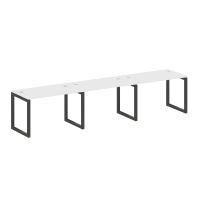 Metal System Quattro Рабочая станция на 3 места на О-образном м/к 50БО.СМ-3.2 Белый/Металл Антрацит 3600*720*750