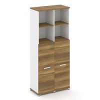 Concept Шкаф 2 узкие секции, 5 ниш CN.STU-524 W Сандал Янтарный/Белый Бриллиант/Металл Белый 836*420*1922