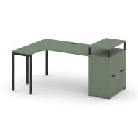Concept Стол эргономичный с опорным распаш. шкафом с верх. горизонтом CN.SA-211(L) B Кобо/Металл Черный 1800*1180*917