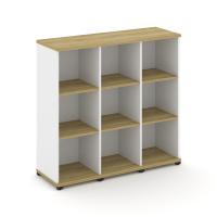 Concept Стеллаж 3 узкие секции, 3 ниши CN.STU-330 Дуб Винченцо/Белый Бриллиант/Металл Черный 1252*420*1186