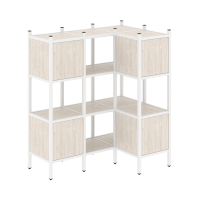 Loft Угловой внутренний стеллаж VR.L-29 Денвер Светлый/Металл Белый 1278*862*1458