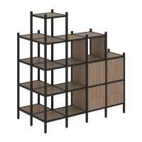 Loft Угловой внешний стеллаж наборный VR.L-58 Дуб Аризона/Металл Черный 862*1694*1869