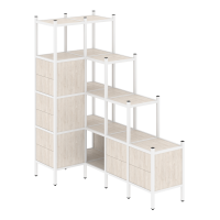 Loft Угловой внутренний стеллаж VR.L-42 Денвер Светлый/Металл Белый 862*1694*1869