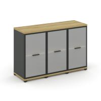 Concept Шкаф 3 узкие секции, 2 ниши CN.STU-233 RMB A Дуб Винченцо/Антрацит/Металл Антрацит/Сатин 1252*420*818