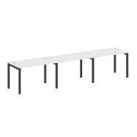 Metal System Quattro Рабочая станция на 3 места на П-образном м/к 50БП.СМ-3.2 Белый/Металл Антрацит 3600*720*750