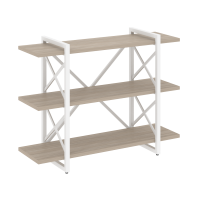 Loft Стеллаж на рег. опорах-3 полки VR.L-MST.O-3.8V Дуб Аттик/Металл Белый 1200*400*910