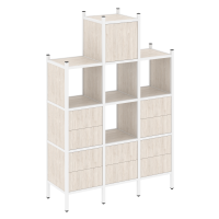 Loft Прямой стеллаж VR.L-18 Денвер Светлый/Металл Белый 1278*446*1869