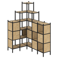 Loft Угловой внутренний стеллаж VR.L-43 Тиквуд Светлый/Металл Черный 1278*1694*2280