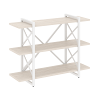 Loft Стеллаж на рег. опорах-3 полки VR.L-MST.O-3.8V Денвер Светлый/Металл Белый 1200*400*910
