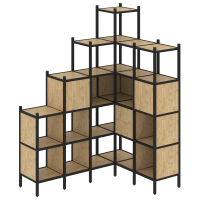 Loft Угловой внутренний стеллаж VR.L-44 Тиквуд Светлый/Металл Черный 1694*1278*2280