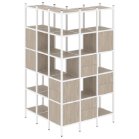 Loft Угловой внешний стеллаж наборный VR.L-53 Дуб Аттик/Металл Белый 1278*1278*2280