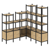 Loft Угловой внутренний стеллаж VR.L-41 Тиквуд Светлый/Металл Черный 1694*1694*1869