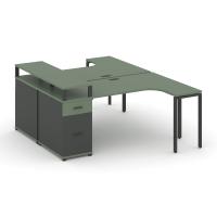 Concept Рабочая станция CN.DSA-408 A Кобо/Антрацит/Металл Антрацит 2000*1180*917