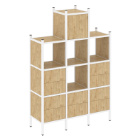 Loft Прямой стеллаж VR.L-18 Тиквуд Светлый/Металл Белый 1278*446*1869