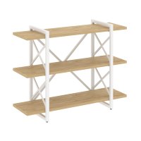 Loft Стеллаж на рег. опорах-3 полки VR.L-MST.O-3.8V Тиквуд Светлый/Металл Белый 1200*400*910