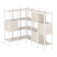 Loft Угловой внутренний стеллаж VR.L-30 Денвер Светлый/Металл Белый 1278*1278*1458