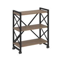 Loft Стеллаж на колесных опорах-3 полки VR.L-MST.K-3.8 Дуб Аризона/Металл Черный 800*400*968