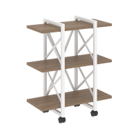 Loft Стеллаж на колесных опорах-3 полки VR.L-MST.K-3.4V Дуб Аризона/Металл Белый 800*400*968