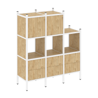 Loft Прямой стеллаж VR.L-15 Тиквуд Светлый/Металл Белый 1278*446*1458