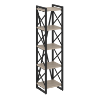 Loft Стеллаж на рег. опорах-5 полок VR.L-MST.O-5.4 Дуб Аттик/Металл Черный 400*400*1650